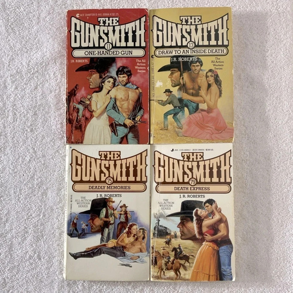 Vintage The Gunsmith All Action Western Romance Novel  x4 - Picture 1 of 14
